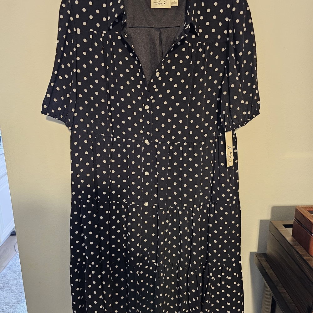Chic Polka Dot Dress - Black and White